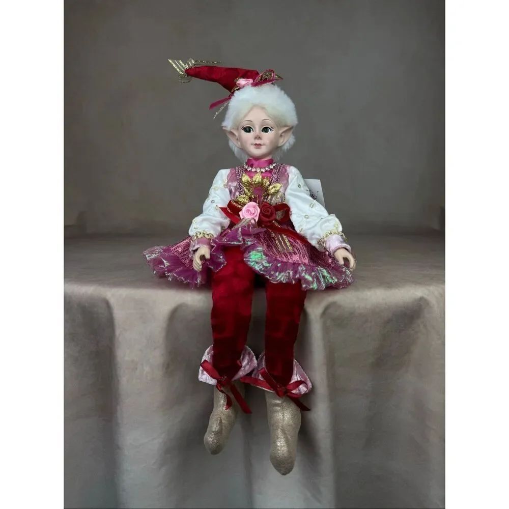 Cynthia Rowley Valentines Posable Elf Fairy Shelf Sitter Decor Doll NWT